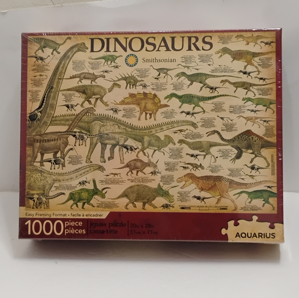 Smithsonian Aquarius Dinosaurs 1000 Piece Jigsaw Puzzle Brand New Factory Sealed